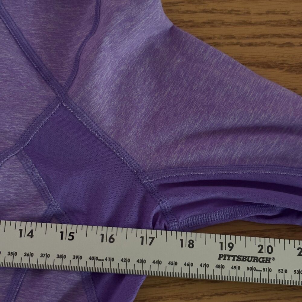 Lululemon Athletica Top Women's Purple Mesh Panels Thumbholes 1/4 Zip Activewear - Picture 9 of 10